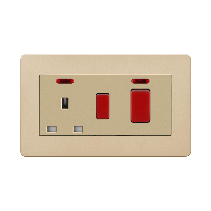 Plastic Switch ABK-UK Socket Kitchen Switch-GOLD